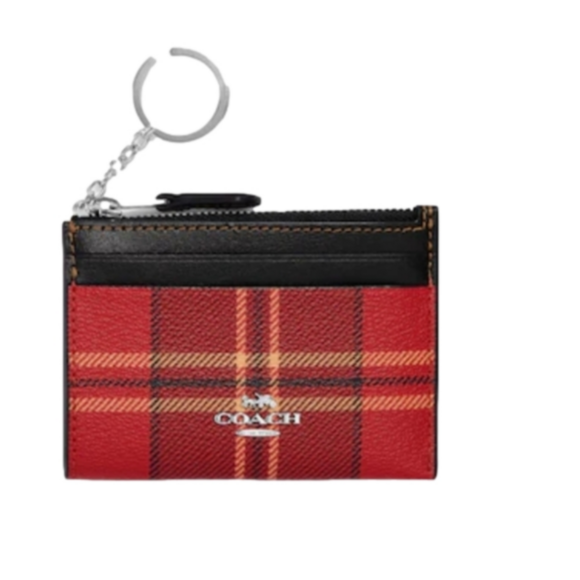Coach CC808 Mini Skinny ID Card Case in Tartan Plaid - Picture 1 of 5